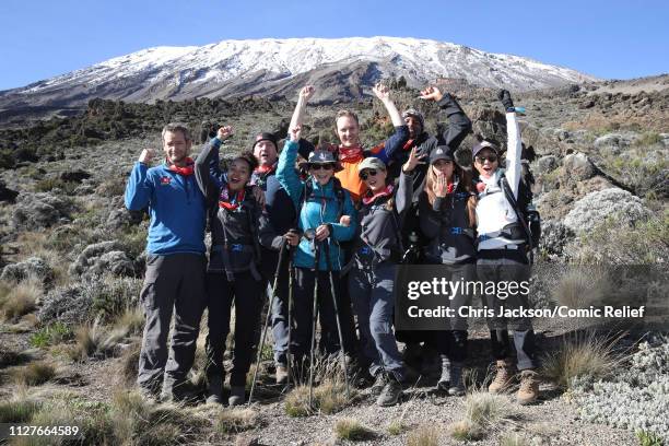 Alexander Armstrong, Leigh-Anne Pinnock, Ed Balls, Shirley Ballas, Dan Walker, Dani Dyer, Osi Umenyiora, Jade Thirlwall and Anita Rani pose during...