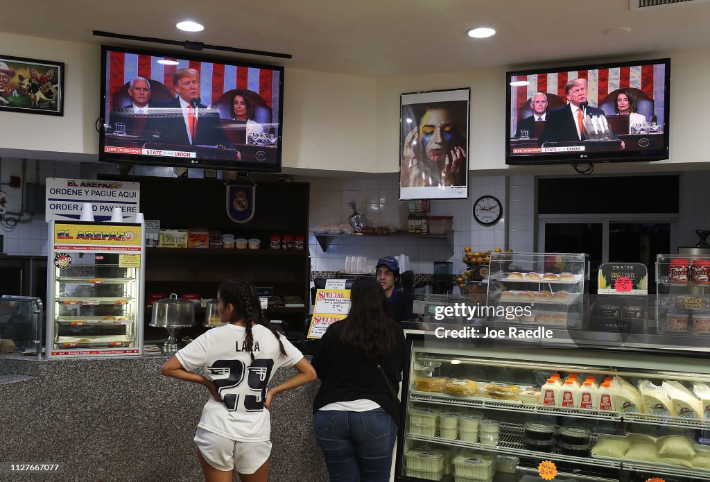 Venezuelan Community In Doral Watches Trump's State Of The Union Address