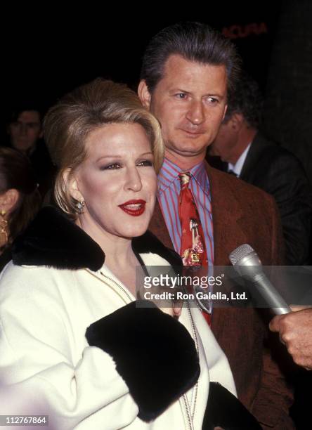 Singer Bette Midler and husband Martin von Haselberg attend the "For the Boys" Beverly Hills Premiere on November 14, 1991 at the Academy Theatre in...