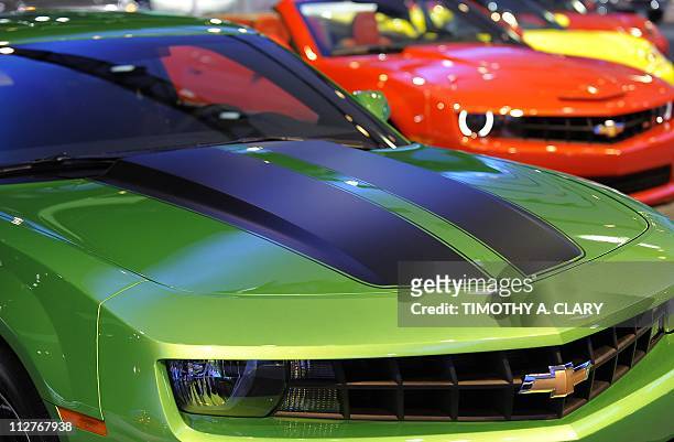 The Chevrolet Camaro during the 2011 New York International Auto Show at the Jacob Javits Convention Center in New York April 21,2011. AFP PHOTO /...