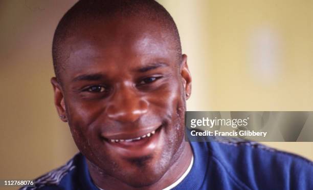 Chelsea player Frank Sinclair at Chelsea's training ground during the 1997/98 season at Harlington, in London.