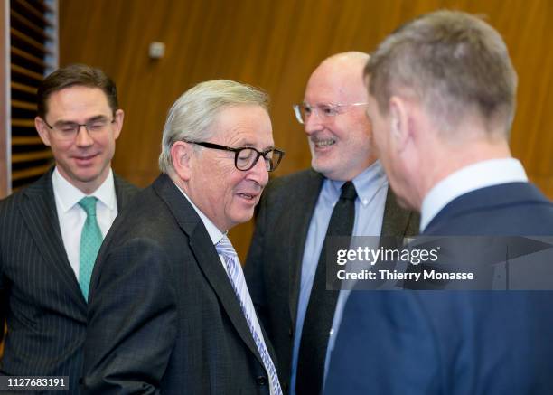 Jobs, Growth, Investment and Competitiveness Commissioner Jyrki Katainen is talking with the President of the European Commission Jean-Claude...