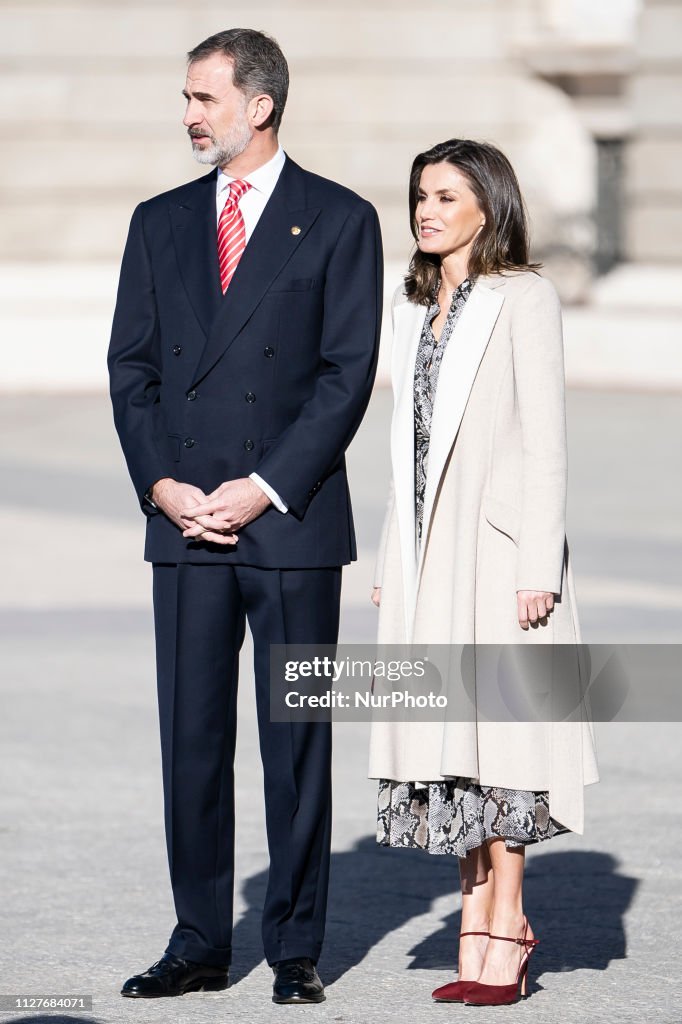 Spanish Royals Receive The President Of Peru