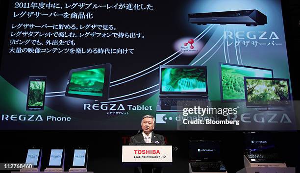 Masaaki Osumi, corporate senior vice president of Toshiba Corp. And president and chief executive officer of the Digital Products and Services...