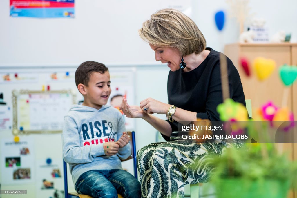 MECHELEN QUEEN VISIT SINT-JOZEF COLOMA PRIMARY SCHOOL