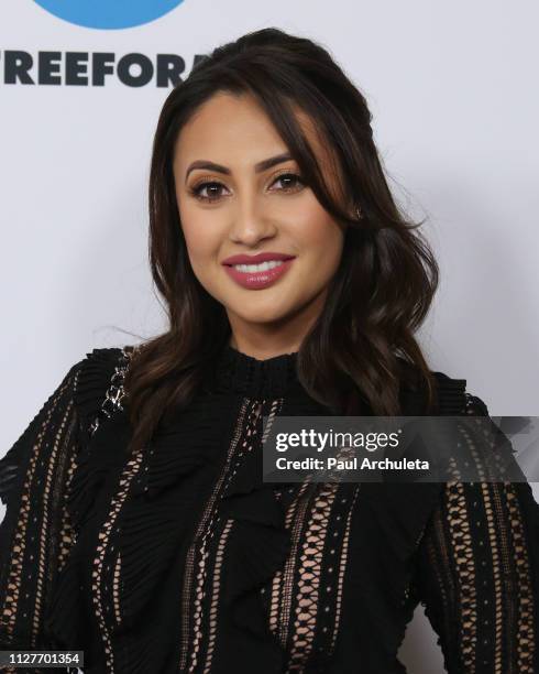 Actress Francia Raisa attends the Disney and ABC Television 2019 TCA Winter press tour at The Langham Huntington Hotel and Spa on February 05, 2019...