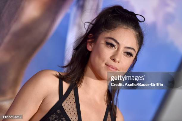 Rosa Salazar attends the premiere of 20th Century Fox's 'Alita: Battle Angel' at Westwood Regency Theater on February 05, 2019 in Los Angeles,...