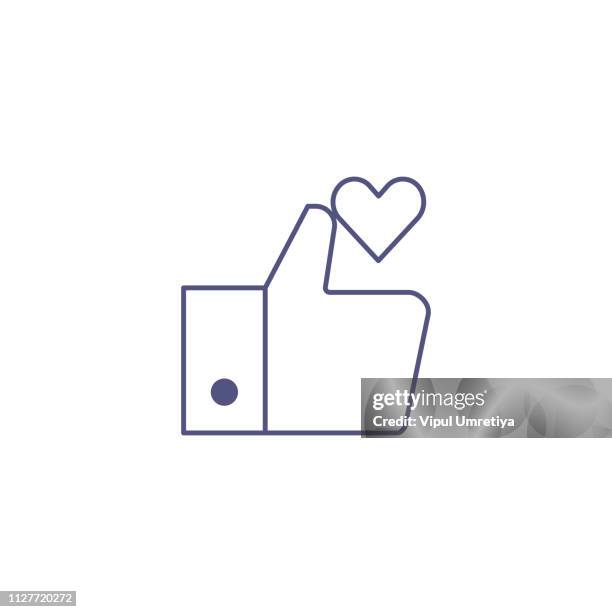 thumbs up and heart icon - white instagram logo stock illustrations