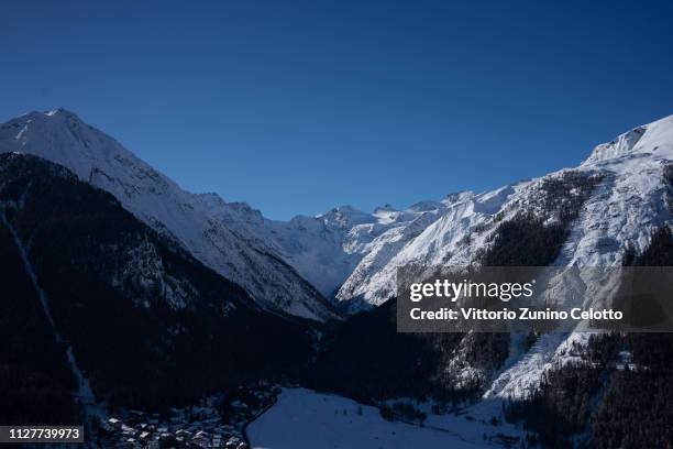 General view of the Gran Paradiso on February 04, 2019 in Cogne, Italy.