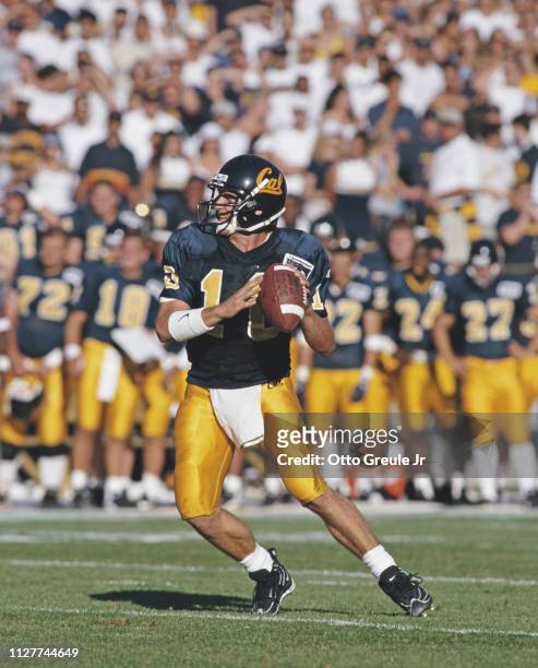Justin Vedder, Quarterback for the University of California, Berkeley Golden Bears runs the ball during the NCAA Big 12 college football game against...
