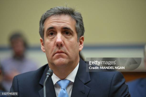 Michael Cohen, US President Donald Trump's former personal attorney, arrives to testify before the House Oversight and Reform Committee in the...