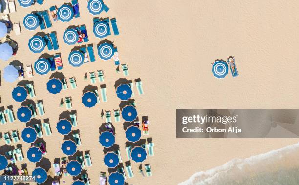 aerial view of the beach - rimini stock pictures, royalty-free photos & images