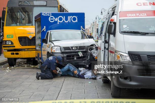 run over accident in merida mexico - truck and car accident stock pictures, royalty-free photos & images