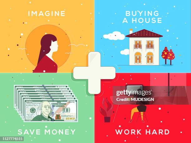 buy a house - down payment stock illustrations