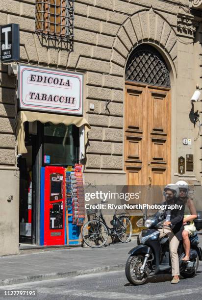 florence, italy street scene - tobacconists stock pictures, royalty-free photos & images