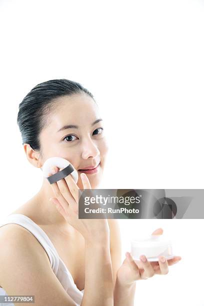 lifestyle of asian woman - powder puff stock pictures, royalty-free photos & images