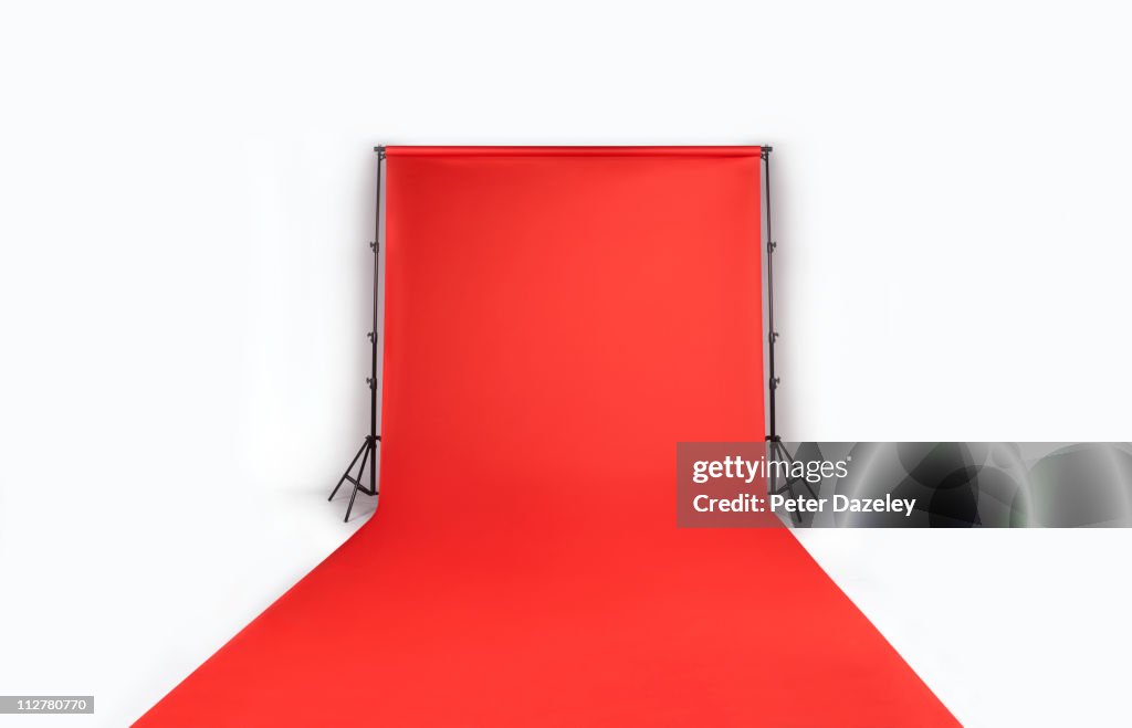 Red photographers backdrop with copy space