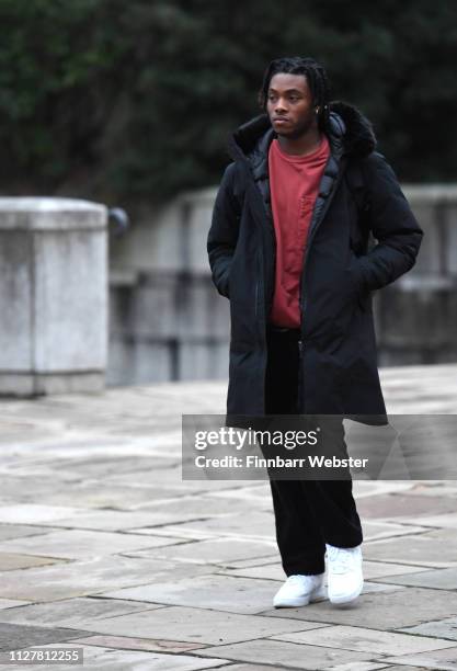 Ceon Broughton leaves Winchester Crown Court on February 06, 2019 in Winchester, England. Ceon Broughton is on trial for manslaughter after supplying...