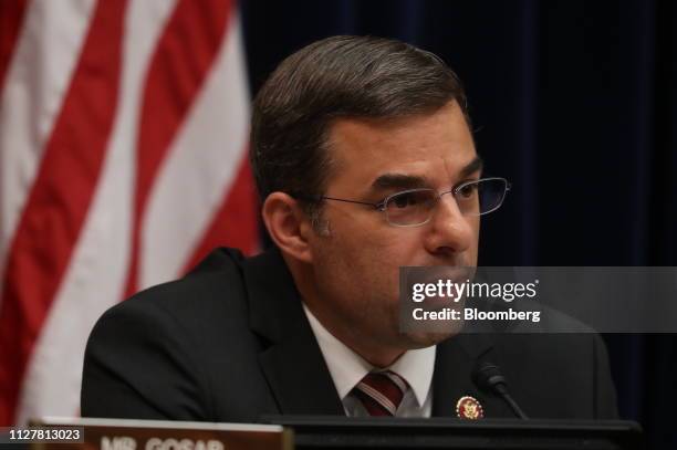 Representative Justin Amash, a Republican from Michigan, speaks during a House Oversight Committee hearing with Michael Cohen, former personal lawyer...