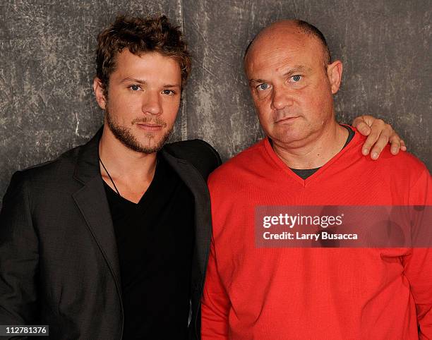 Actor Ryan Phillippe and photojournalist Greg Marinovich visit the Tribeca Film Festival 2011 portrait studio on April 21, 2011 in New York City.