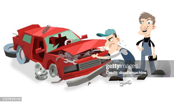 auto wreckers - guy-throwing-out-garbage-drawing stock illustrations