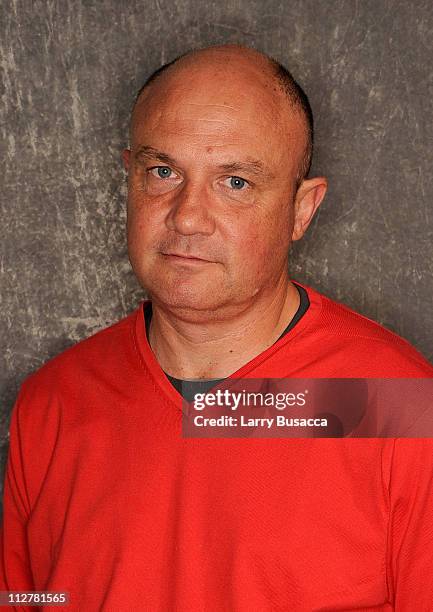 Photojournalist Greg Marinovich visits the Tribeca Film Festival 2011 portrait studio on April 21, 2011 in New York City.