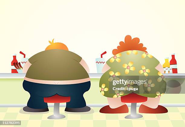 overweight - buttocks stock illustrations