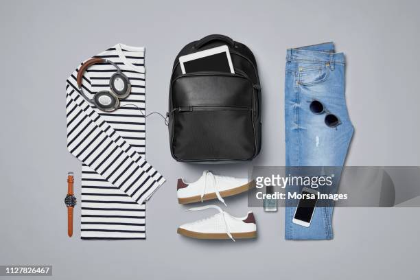menswear with personal accessories - casual menswear stock pictures, royalty-free photos & images