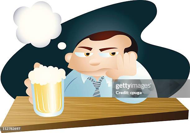 angry drunk - leaving work stock illustrations