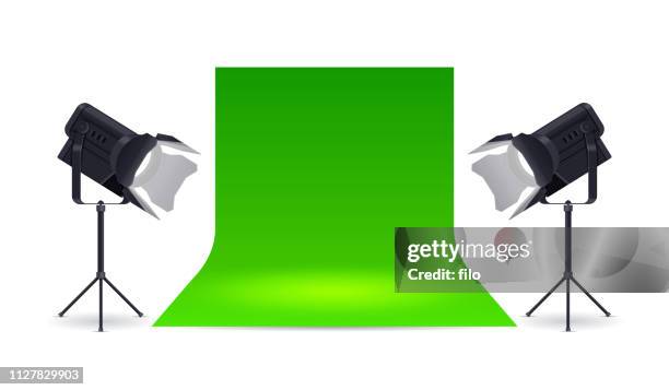 green screen studio - stage performance space stock illustrations