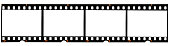 real 35mm film strip on white, analogue photo frame placeholder