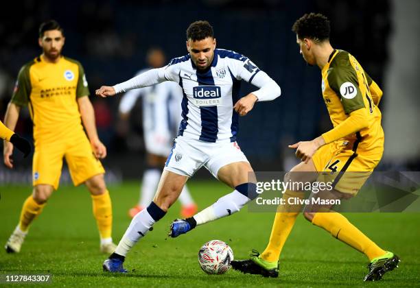 Hal Robson-Kanu in action during the FA Cup Fourth Round Replay match between West Bromwich Albion and Brighton & Hove Albion at The Hawthorns on...