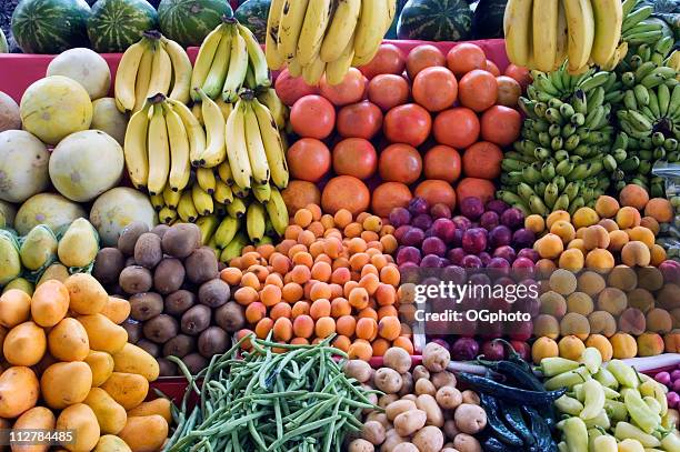 fruit stand - greengrocer's shop stock pictures, royalty-free photos & images