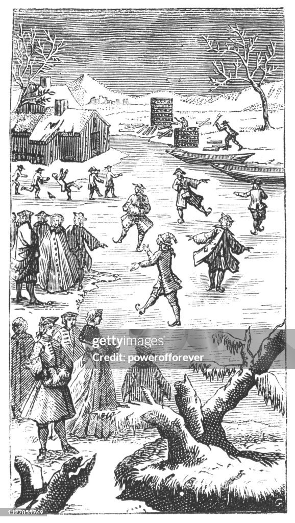 Skating by Jean-Michel Papillon - 18th Century