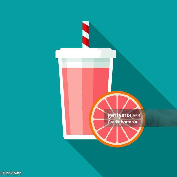 pink grapefruit smoothie icon - smoothie stock illustrations