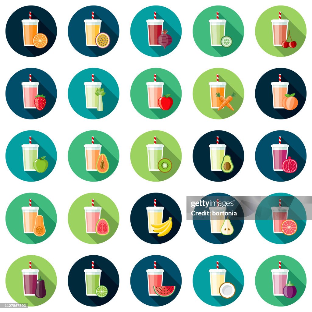 Smoothie-Aromen-Icon-Set