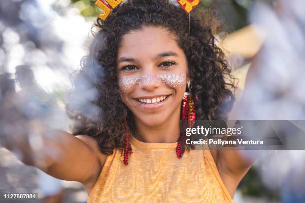 teenager girl dancing - carnaval woman stock pictures, royalty-free photos & images