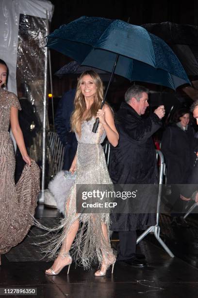 Heidi Klum at the amfAr Gala held at Cipriani Wall St on February 6, 2019 in New York City.