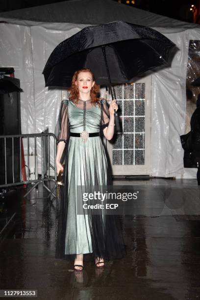 Karen Elson at the amfAr Gala held at Cipriani Wall St on February 6, 2019 in New York City.