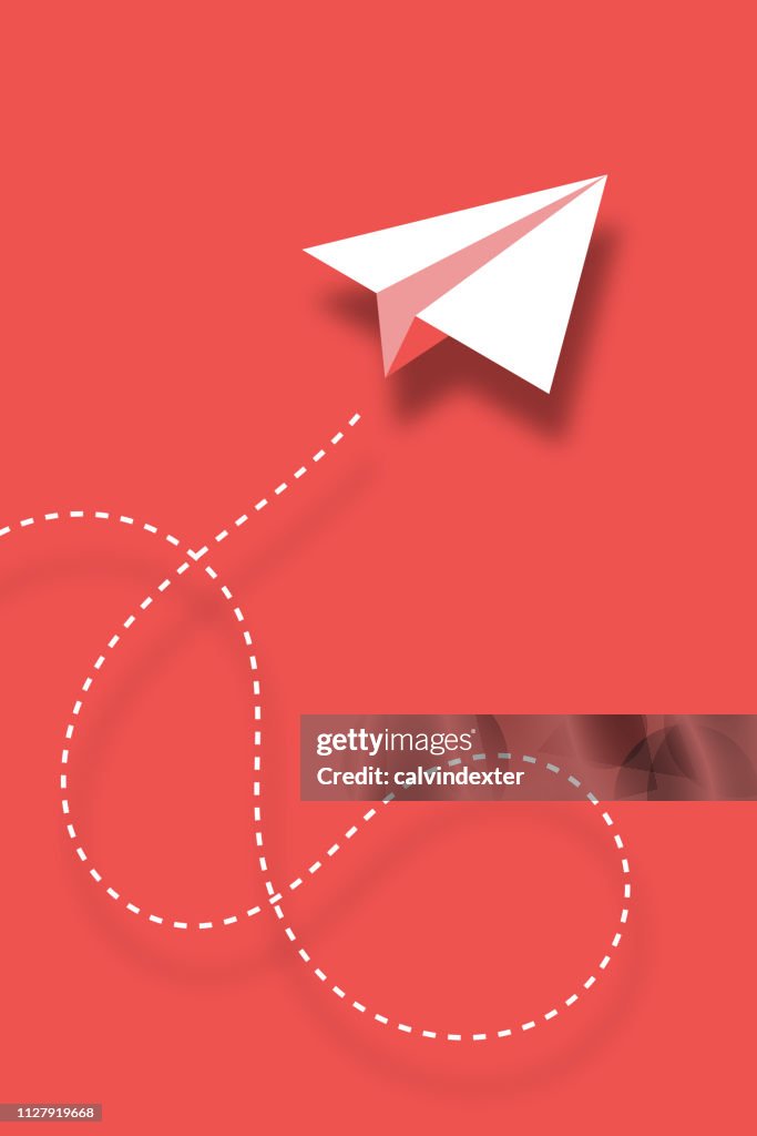 Fondo de diseño de avión de papel