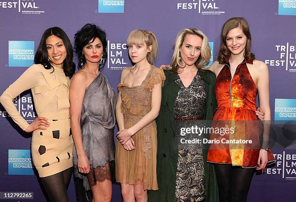 Actors Jai Choi, Katrena Rochell, Antonia Campbell-Hughes, Cynthia Fortune Ryan and Amber Anderson attend the premiere of "Lotus Eaters" during the...