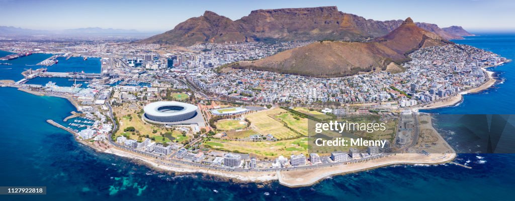 Iconic Cape Town Panorama Aerial View South Africa