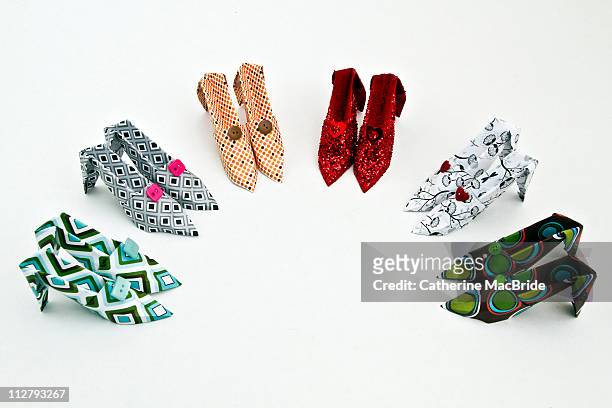 paper shoes - catherine macbride stock pictures, royalty-free photos & images