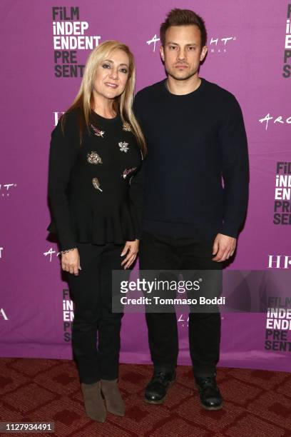 Lorena Bobbitt and Joshua Rofe attends the Film Independent Presents "Lorena" at ArcLight Hollywood on February 06, 2019 in Hollywood, California.