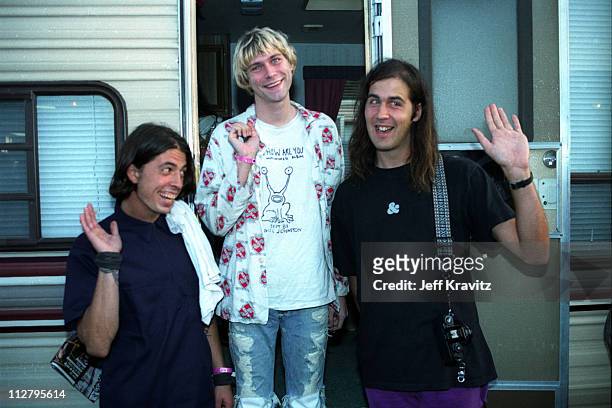 Dave Grohl,Kurt Cobain and Kirst Novoselic of Nirvana