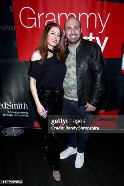 Hilary Roberts and Josh Klein attend Reed Smith Grammy Party at Nightingale Plaza on February 06, 2019 in Los Angeles, California.