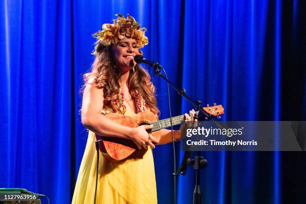 Kimie Miner performs during Music of Waikiki at The GRAMMY Museum on February 06, 2019 in Los Angeles, California.