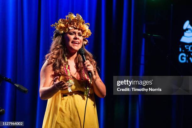 Kimie Miner performs during Music of Waikiki at The GRAMMY Museum on February 06, 2019 in Los Angeles, California.