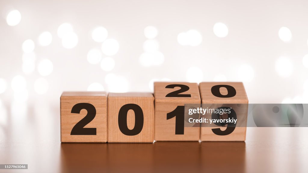New year 2019 change to 2020 concept