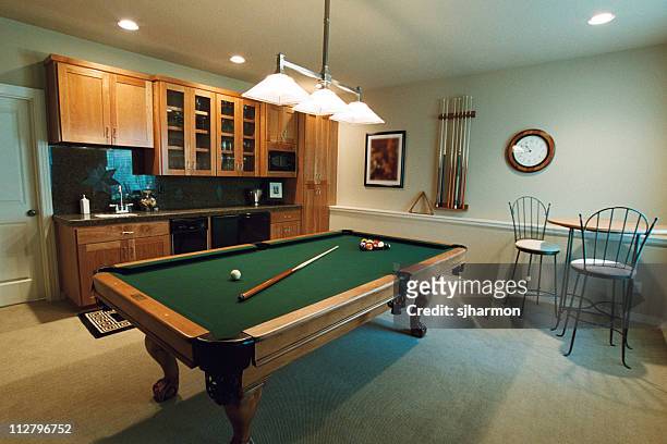 billiards room - basement stock pictures, royalty-free photos & images